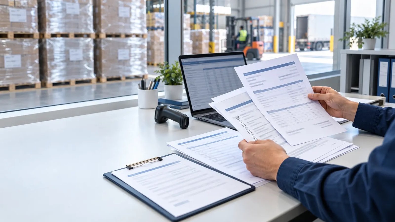 Reviewing export documents in the office